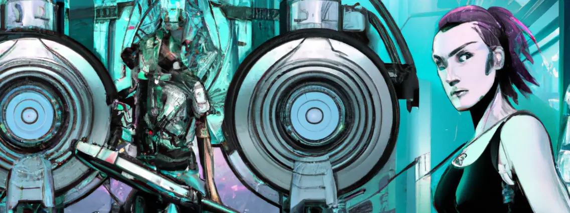 Picture of cyber punk female warrior